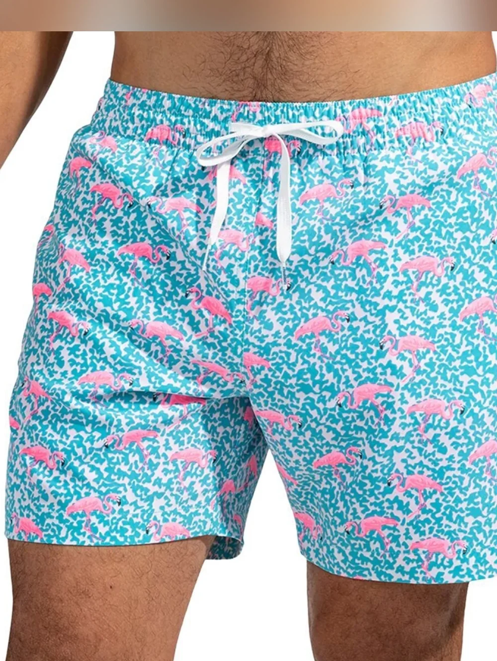CHUBBIES Swim Trunks The Domingos Are For Flamingos Blue Pink Swim Shorts XL